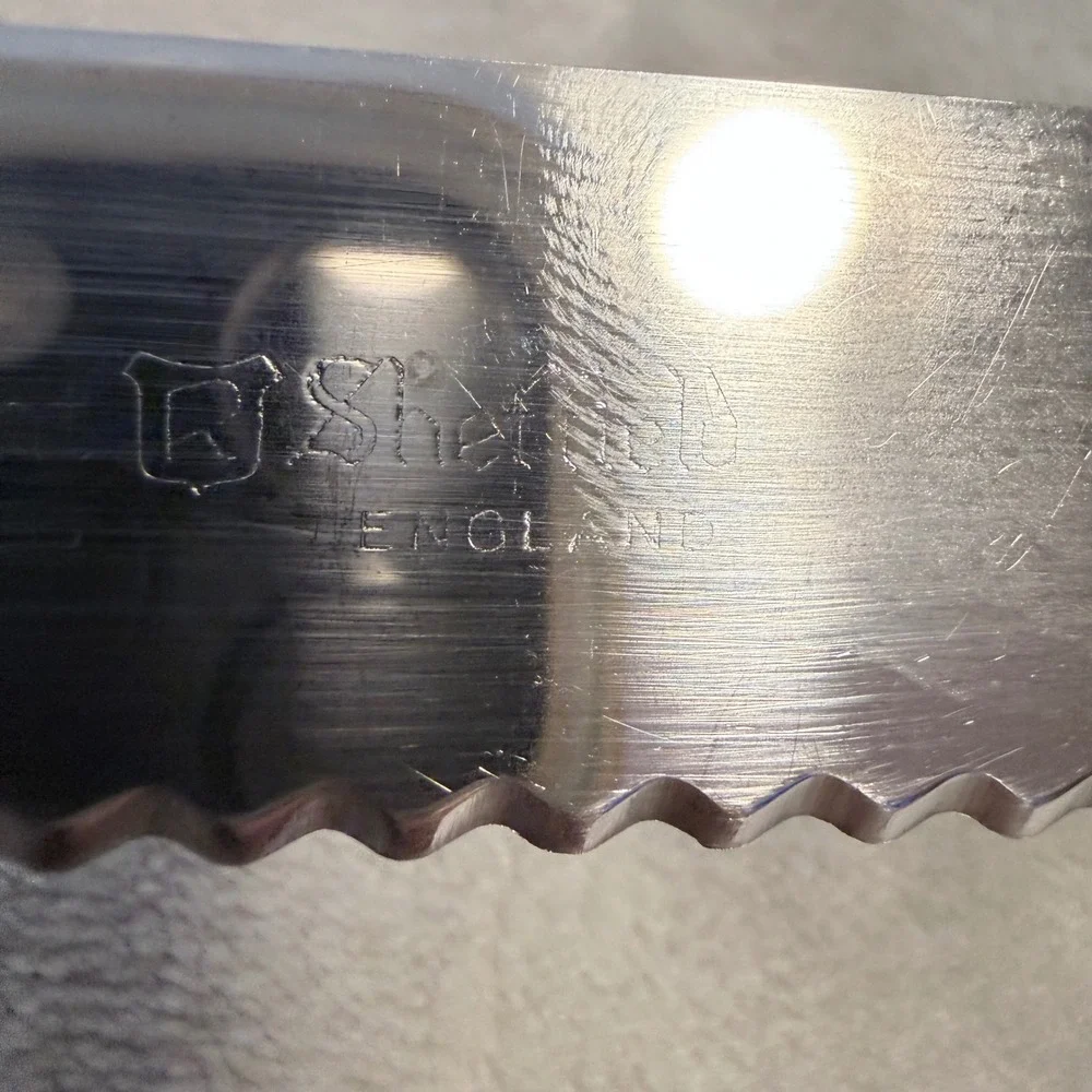 Vintage Regent Sheffield England Serrated Bread Knife Stainless 12